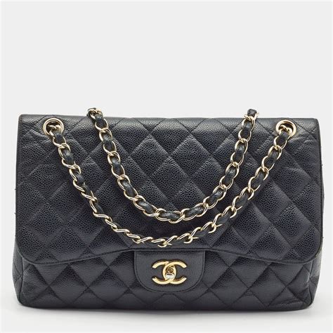 chanel classic caviar flap bag black silver hardware|Chanel Black Quilted Caviar Classic Medium Double Flap Bag .